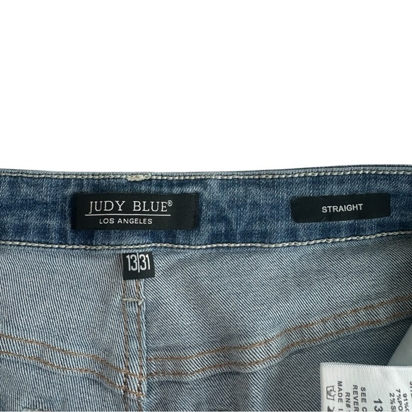Judy Blue Women's High-Rise Tummy Control Destroyed Knee Straight Jeans Size 31 - Picture 4 of 11